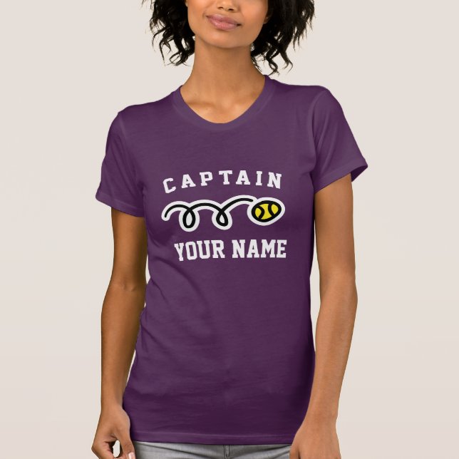 Custom tennis captain t shirt for ladies team (Front)