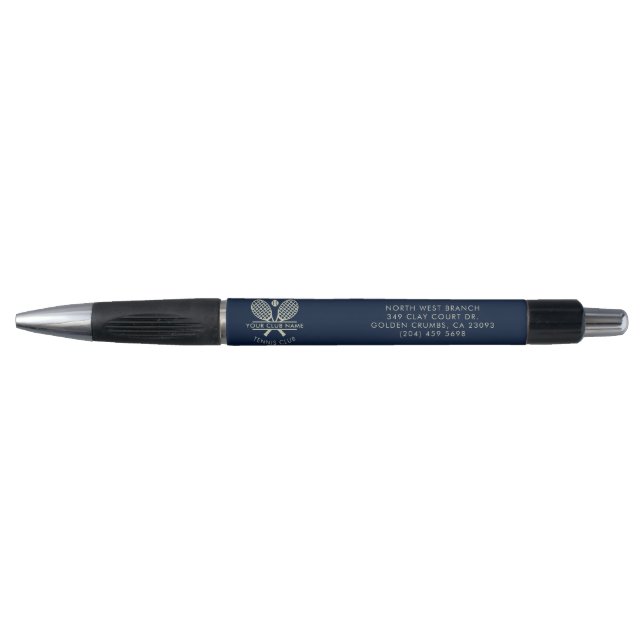 Custom Tennis Club Name Rackets Motif Members Swag Pen (Front)