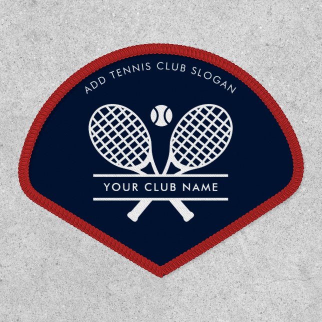 Custom Tennis Club Name Team Players Navy Blue Patch (Front)