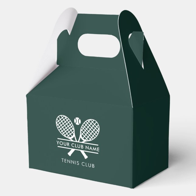 Custom Tennis Club Name Team Players Swag Favor Boxes (Front)
