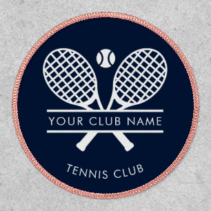 Custom Tennis Club Name Team Swag Navy Blue Patch