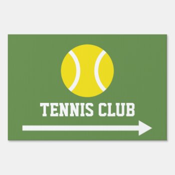 Custom Tennis Club Party Yard Sign With Arrow by imagewear at Zazzle