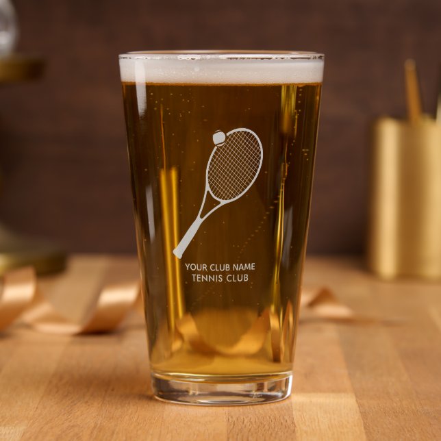Custom Tennis Club Swag Sports Team Pint Glass (Party)