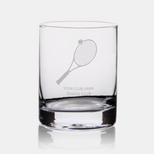 Custom Tennis Club Swag Sports Team Rocks Glass