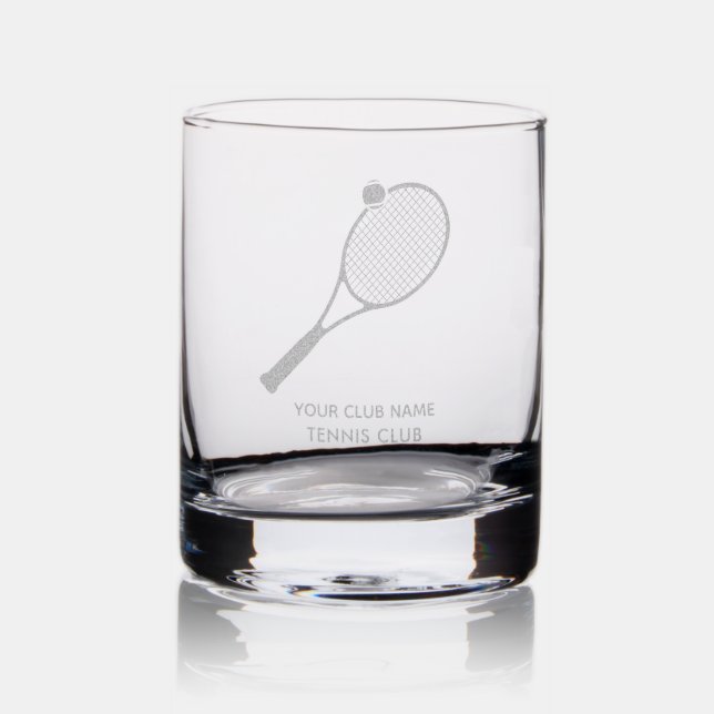 Custom Tennis Club Swag Sports Team Rocks Glass (Glassware)