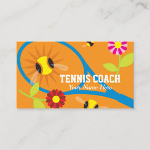 Custom Tennis Coach business card template