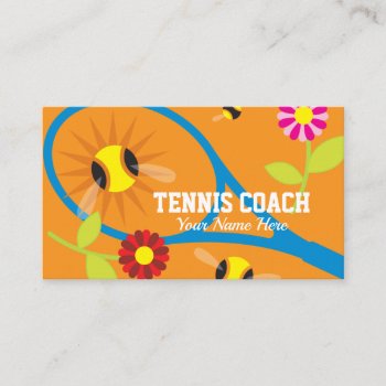Custom Tennis Coach Business Card Template by imagewear at Zazzle