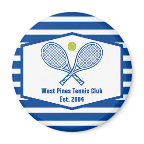 Custom Tennis Country Club Blue Striped Magnet