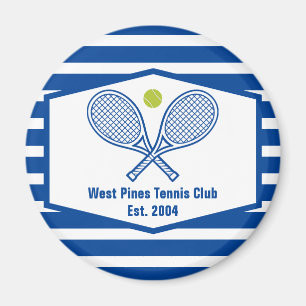 Custom Tennis Country Club Blue Striped Magnet