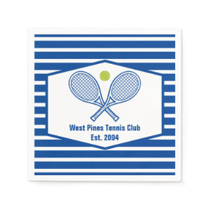 Custom Tennis Country Club Blue Striped Napkins