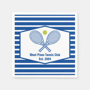 Custom Tennis Country Club Blue Striped Napkins