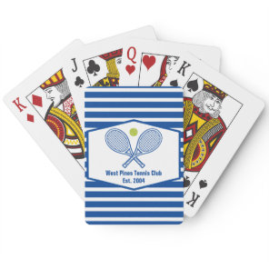 Custom Tennis Country Club Blue Striped Poker Cards
