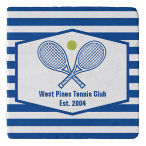 Custom Tennis Country Club Blue Striped Trivet