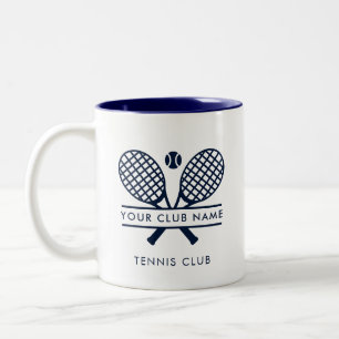Custom Tennis Country Club Name Navy Blue Two-Tone Coffee Mug