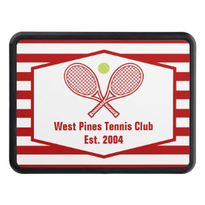 Custom Tennis Country Club Red Striped Hitch Cover