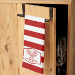 Custom Tennis Country Club Red Striped Kitchen Towel<br><div class="desc">This classy modern country club kitchen towel features tennis rackets and a ball above your tennis team name and established date. Red and white striped gift for your tennis players and country club members.</div>