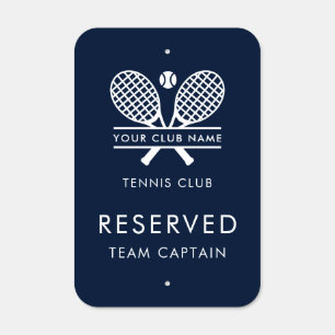 Custom Tennis Country Club Team Players Reserved Metal Sign