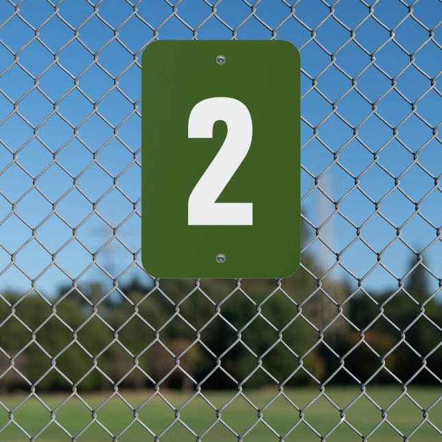 Custom tennis court number sign for wire fence (In Situ(Fence))