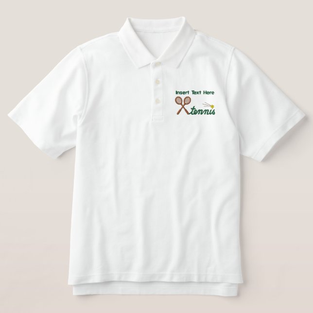 Custom Tennis Embroidered Shirt (Design Front)