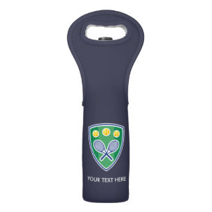 Custom tennis gifts   Chic wine bottle tote bags