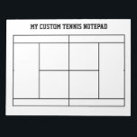 Custom tennis lessons notepad with court layout<br><div class="desc">Custom tennis lessons notepad with court layout for player and coach. Paper tear off memo note pad with tennis court dimensions design. Custom office and school supplies for training. Large size for making notes on tactics, improving game strategy, techniques, play movement in singles and doubles, serve direction, court positions etc....</div>