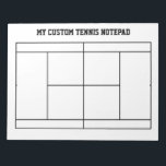 Custom tennis lessons notepad with court layout<br><div class="desc">Custom tennis lessons notepad with court layout for player and coach. Paper tear off memo note pad with tennis court dimensions design. Custom office and school supplies for training. Large size for making notes on tactics, improving game strategy, techniques, play movement in singles and doubles, serve direction, court positions etc....</div>