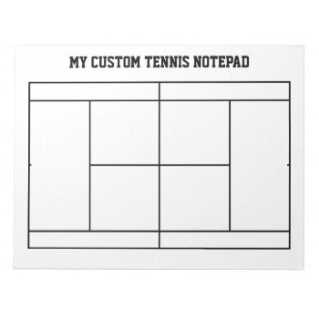 Custom Tennis Lessons Notepad With Court Layout by imagewear at Zazzle