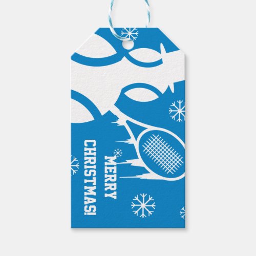 Custom tennis Merry Christmas Holiday gift tags