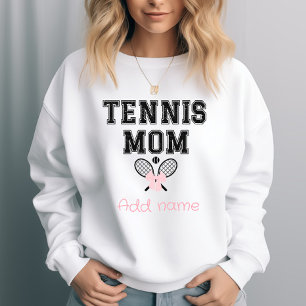 Custom Tennis Mom with Pink Bow & Rackets Sweatshirt