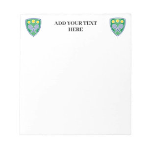Custom tennis notepad for player, coach and club