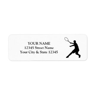 Custom tennis player silhouette sports logo label