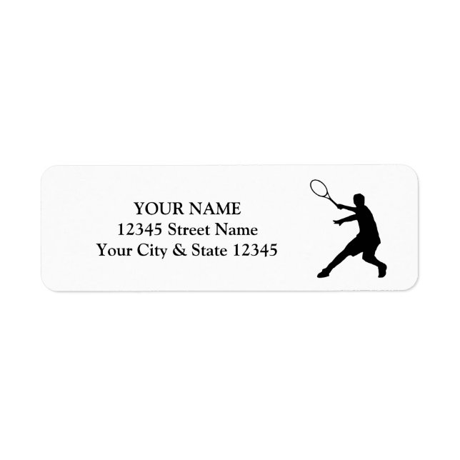 Custom tennis player silhouette sports logo label (Front)