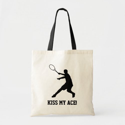 Custom tennis player tote bag with funny quote