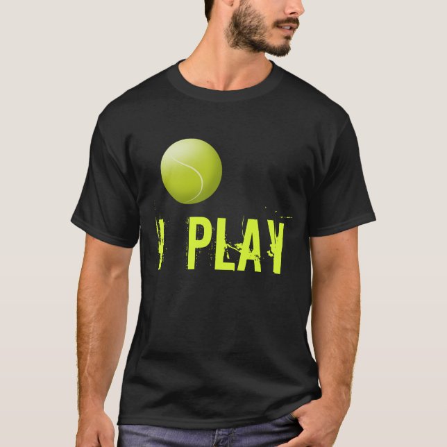 Custom Tennis T-Shirt. Tennis ball Add your text T-Shirt (Front)