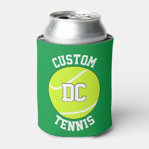 Custom Tennis Team Name and Letters Sports Can Cooler
