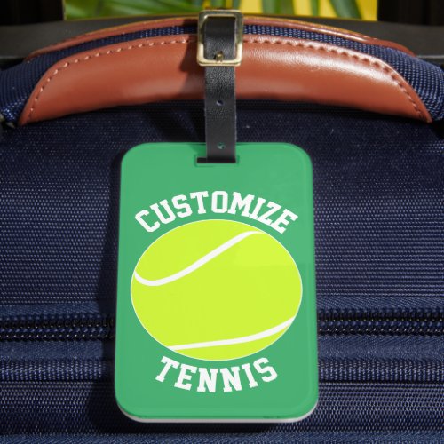 Custom Tennis Team Name  Personalized Text Player Luggage Tag