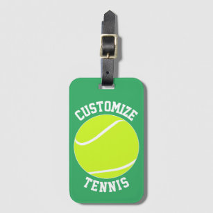 Tennis Luggage & Bag Tag | Personalized Tennis Team with Rackets | Standard  Lines on Back | Small | Carolina/Navy
