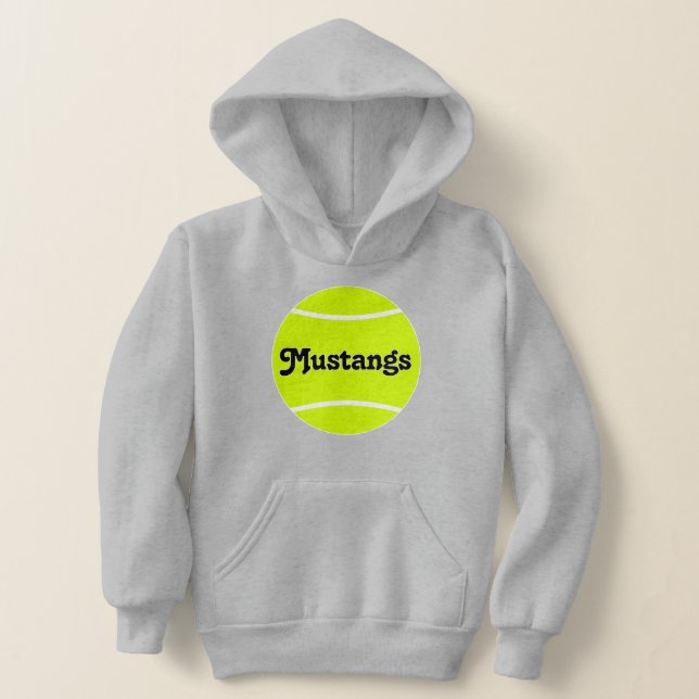 Custom Tennis Team Name / Text Player or Fan Girls Hoodie (Laydown)