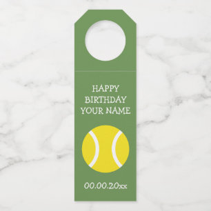 Custom tennis theme Birthday party Bottle Hanger Tag