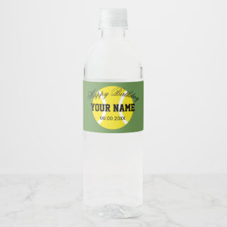 Custom tennis theme Birthday party water bottles Bottle Label