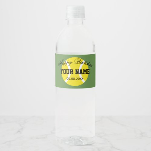 Custom tennis theme Birthday party water bottles Water Bottle Label