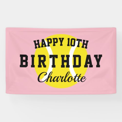 Custom tennis theme Happy Birthday party banner