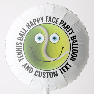 Custom Tennis Theme Party BLUE EYES Happy Face 22" Balloon