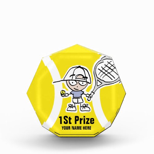 Custom tennis tournament trophies for kids acrylic award