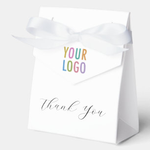 Custom Tent Favor Boxes Ribbon Tied Company Logo