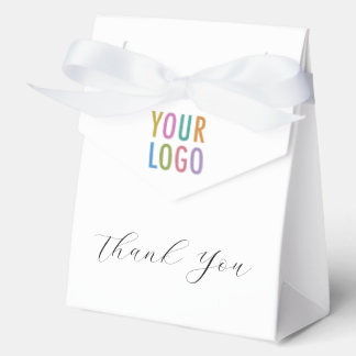 Custom Tent Favor Boxes Ribbon Tied Company Logo