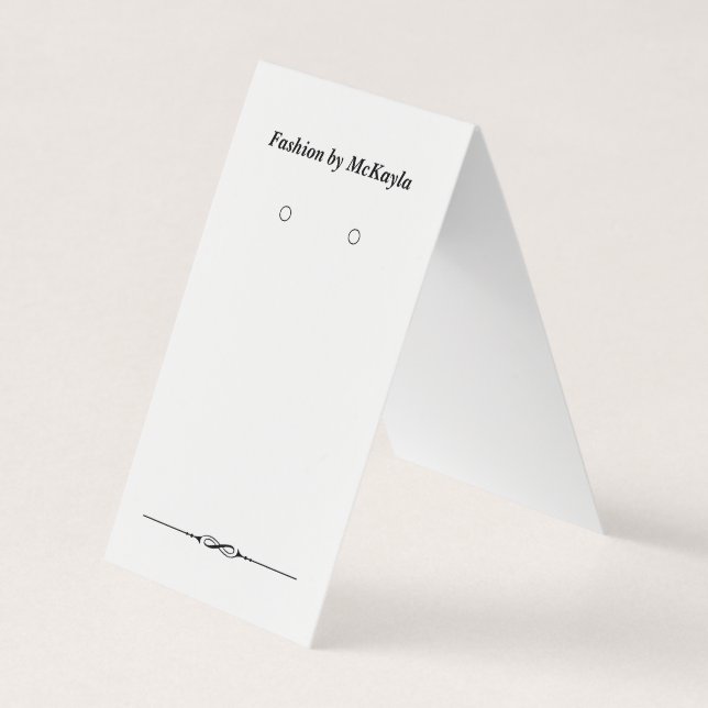 Custom Tent Fold Classic Earring Display Cards (Front)