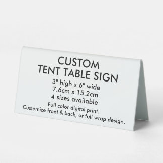Custom Tent Table Sign 3" x 6" - Desk Accessories