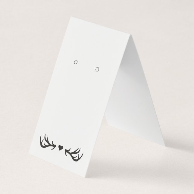 Custom Tented Antler Heart Earring Display Card (Front)