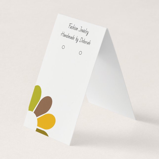 Custom Tentfold Jewelry Earring Display Cards (Front)